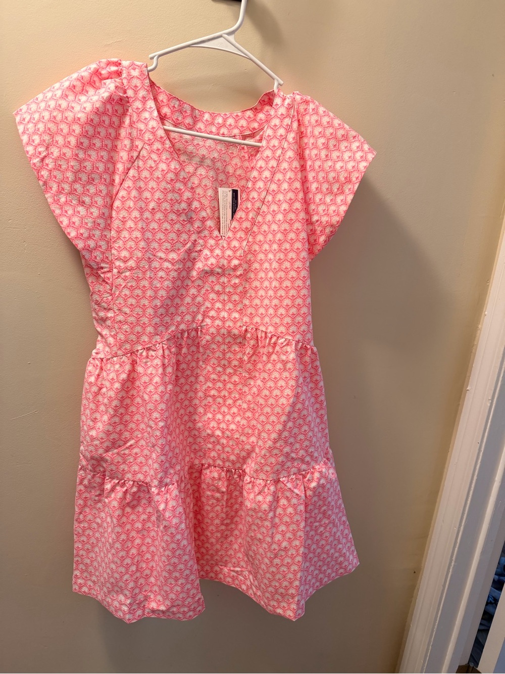 Vineyard Vines Womens Harbor Tiered Dress in GIA block print BRAND NEW
